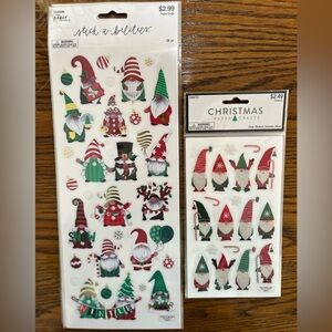 Stick-a-bilities Lot Of 9 Sheets Christmas Gnome Stickers Crafts Scrapbook